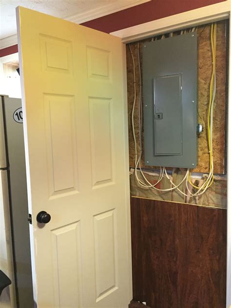 hiding electric panel box st entry|electrical panel concealment ideas.